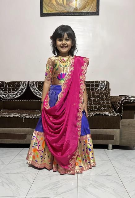 NEW LAUNCING KIDS LEHENGA CHOLI paithani silk Affordable kids wear wholesale market in Delhi