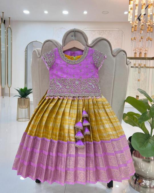 NEW LAUNCING KIDS LEHENGA CHOLI silk Designer kids wear wholesale