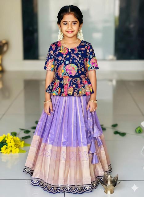 NEW LAUNCING KIDS LEHENGA CHOLI simmer silk Children apparel wholesale in Ahmedabad