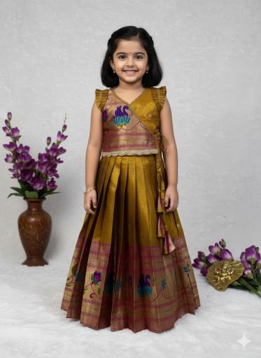 PAITHANI KIDS LEHENGA CHOLI simmer Affordable kids wear Surat