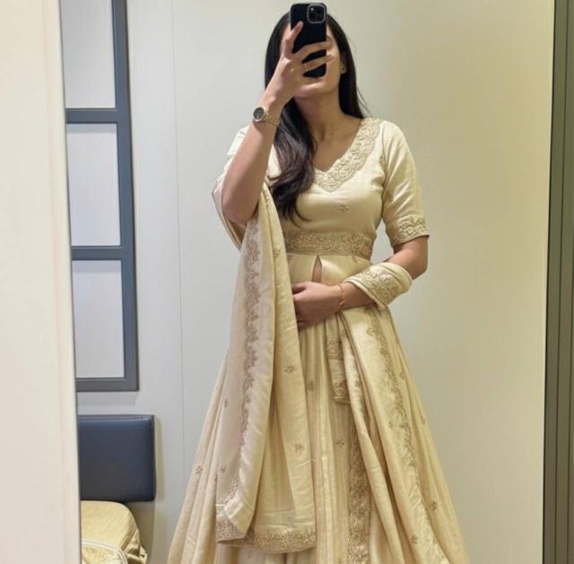 PC 552 Chinon Silk White Lehenga choli with jacket wholesale market in Delhi