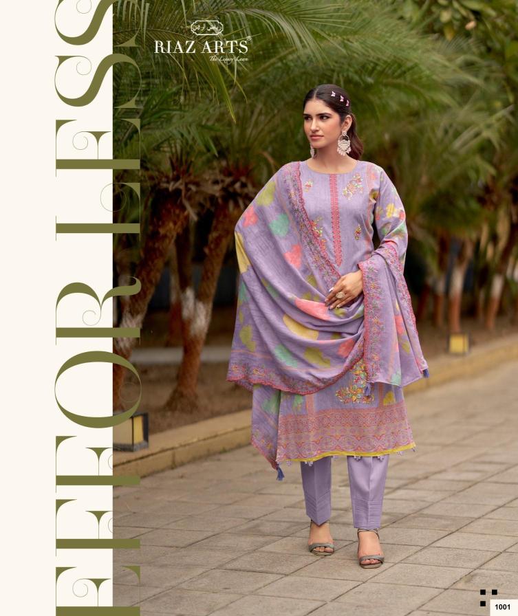 Riaz arts karigiri-e-saeed cotton lavina dress material wholesale 