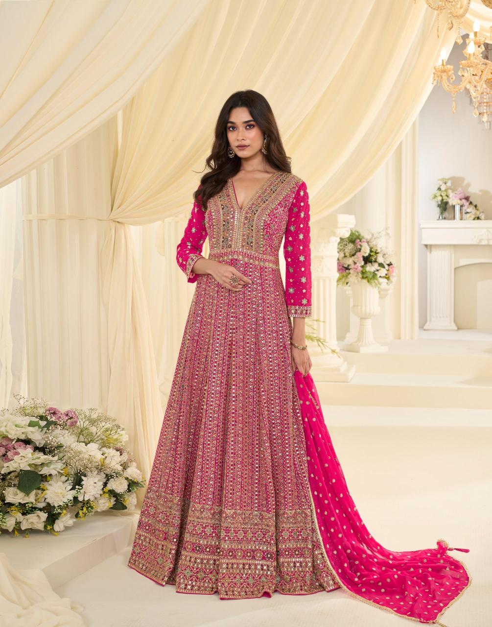 Sayuri maharani gown with dupatta wholesaler in karjat 