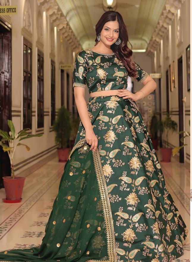 Zeel Clothing vol 30 Dark Green art silk Affordable lehenga choli in Ahmedabad