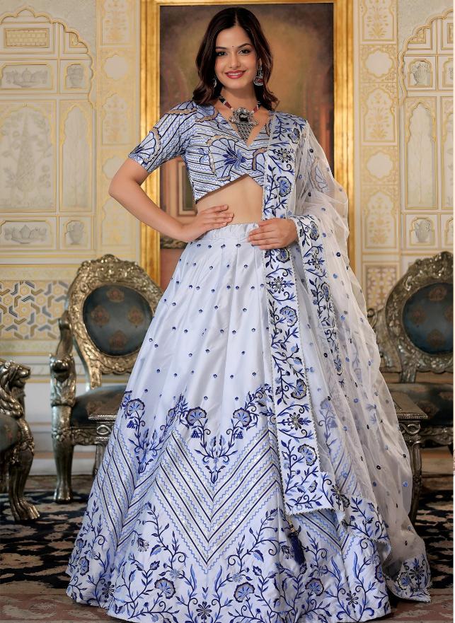 Zeel Clothing vol 30 Satin White Wholesale lehenga choli market in Ahmedabad