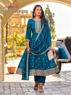 Aanchi plus strawberry 3pcs kurtis wholesale shop in pune