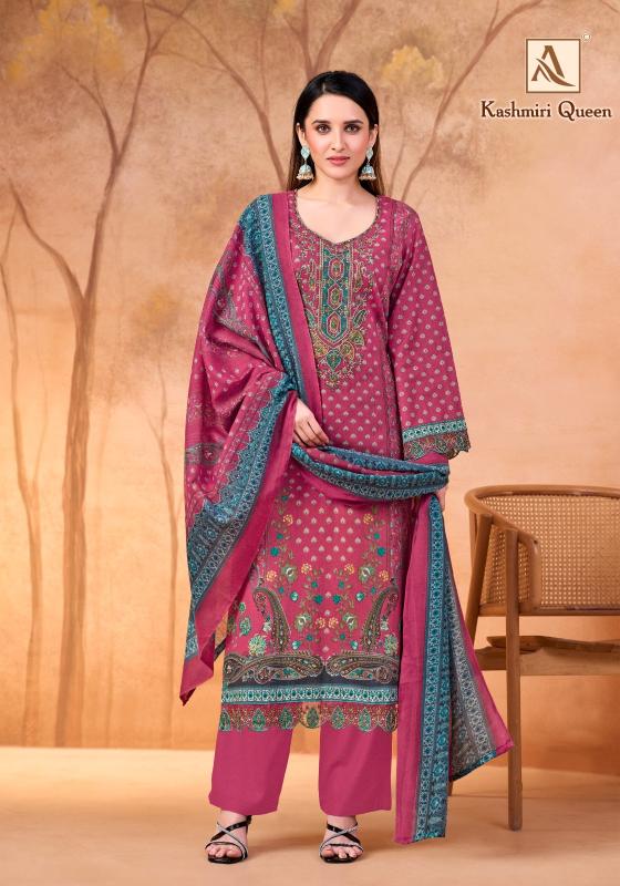 Alok suits kashmiri queen embroidery dress material wholesale 