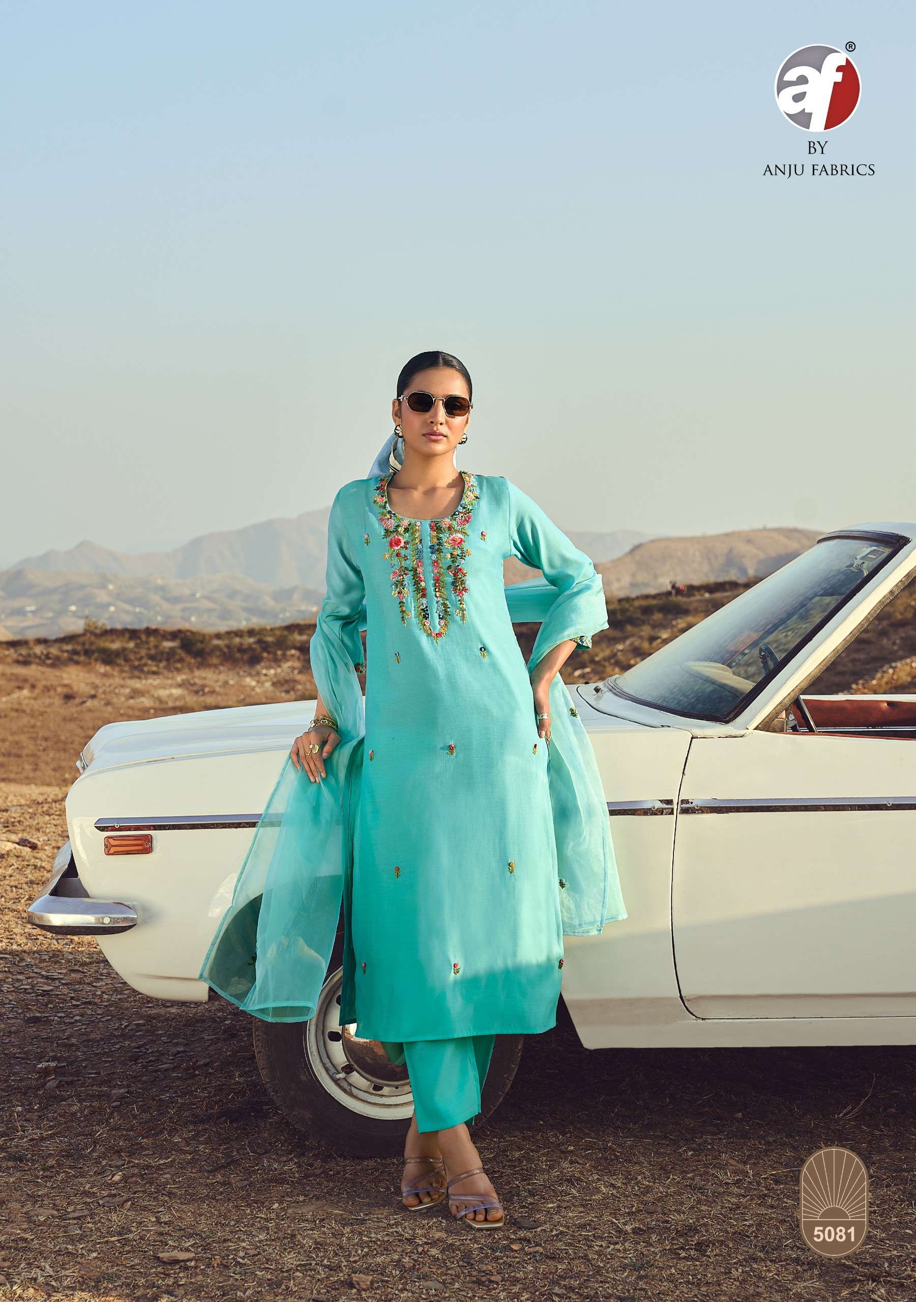 Anju fabrics chandani vol 5 silk kurtis wholesale