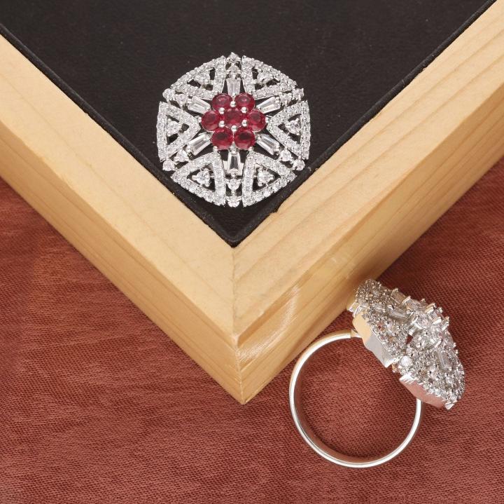 Anti tarnisha american diamond silver finger ring 268 Indian artifical jwellery manufacturers