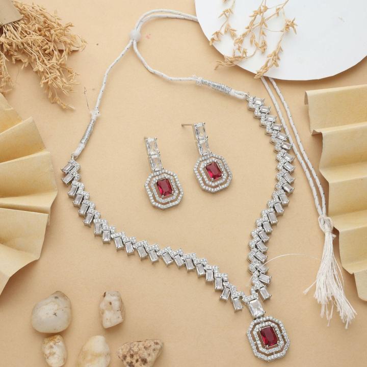 Anti tranish american diamond necklace set 916 High quality artificial jewelry in Mumbai