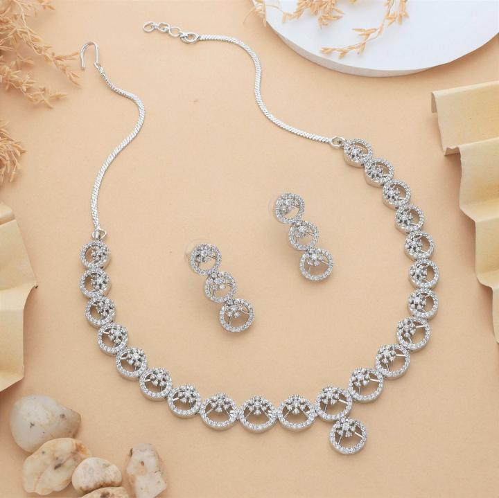 Anti tranish american diamond necklace set 929 Cheapest artificial jewelry market in Mumbai
