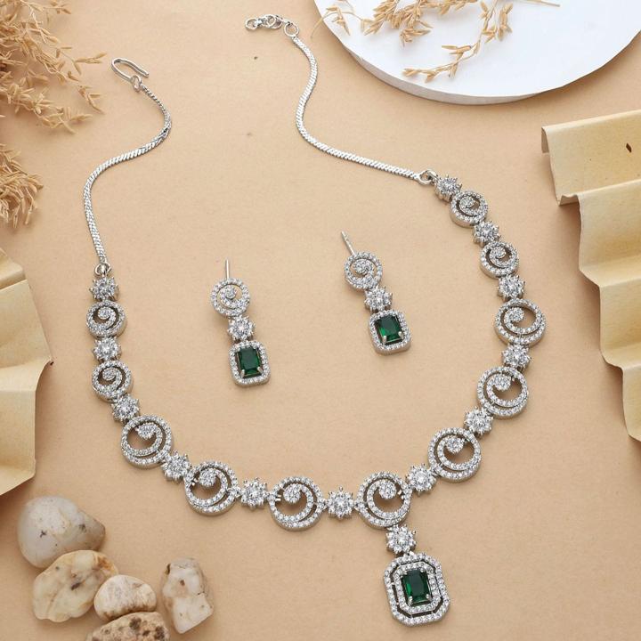 Anti tranish american diamond necklace set 931 Artificial jewelry wholesale suppliers in Mumbai