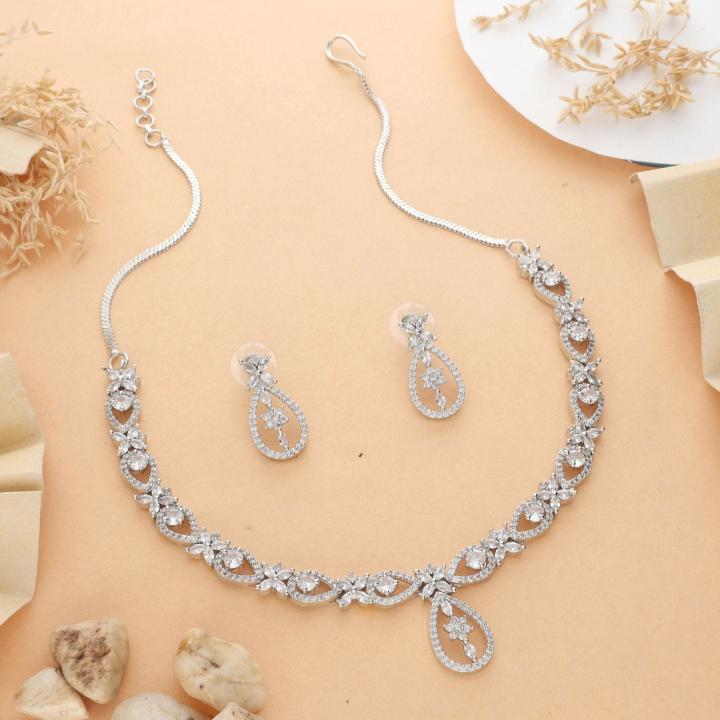Anti tranish american diamond necklace set 959 Artificial designer jewellery Kolkata