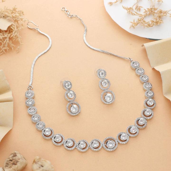 Anti tranish american diamond necklace set 961 Wholesale imitation jewellery Kolkata