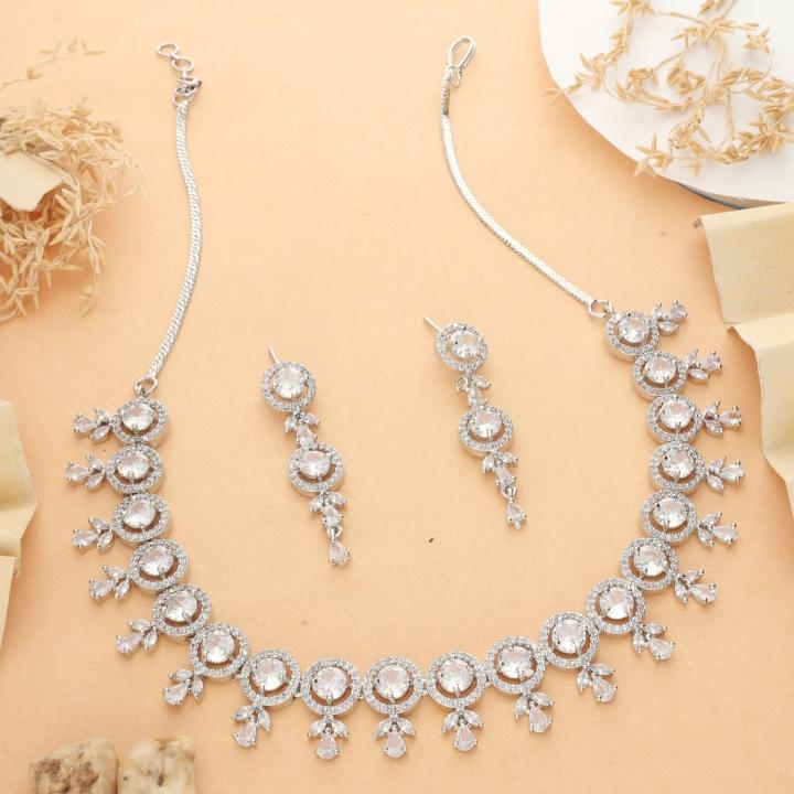 Anti tranish american diamond necklace set 964 Artificial jwellery manufacturer