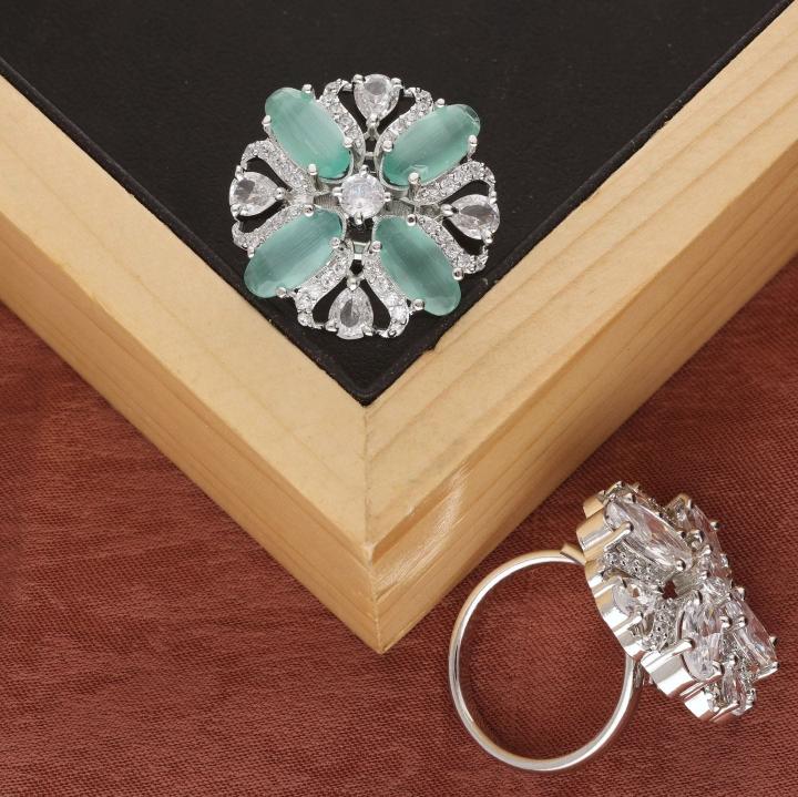 Anti tranish american diamond silver finger ring 271 Artificial jewellery exporters in Hyderabad