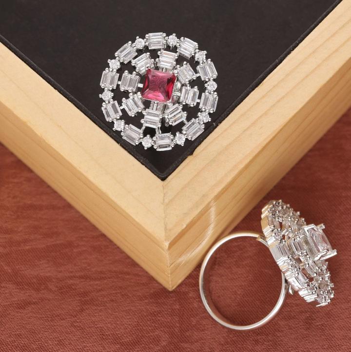 Anti tranish american diamond silver finger ring 274 Wholesale artificial earrings in Hyderabad