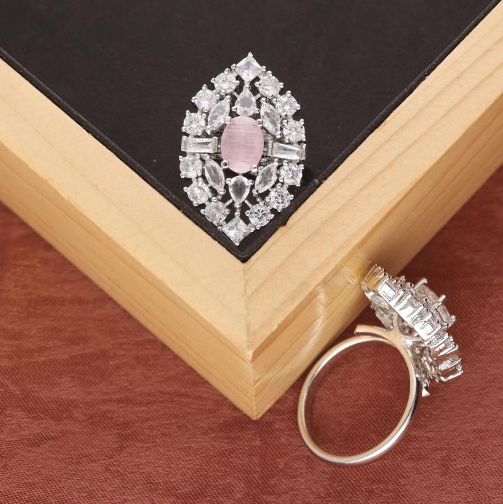 Anti tranish american diamond silver finger ring 275 Artificial jewellery manufacturers in Hyderabad