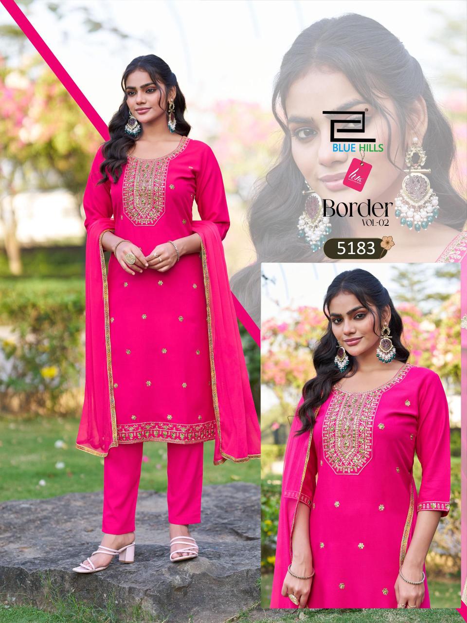 Blue hills border vol 2 kurtis wholesale in lucknow 