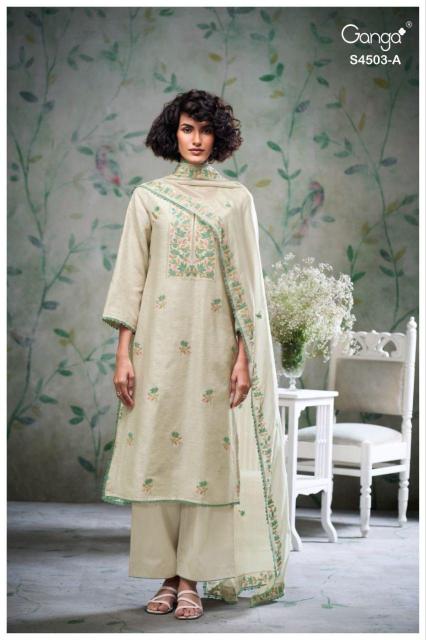 Ganga fivya 4503 ladies dress material wholesalers in hyderabad 