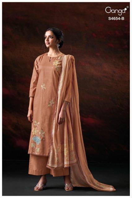 Ganga kiarae 4654 wholesale market of dress material in rajkot 