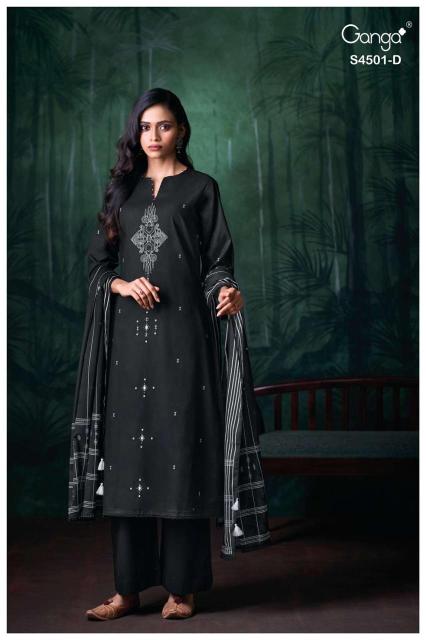 Ganga kruzie 4501 cotton dress materials wholesale