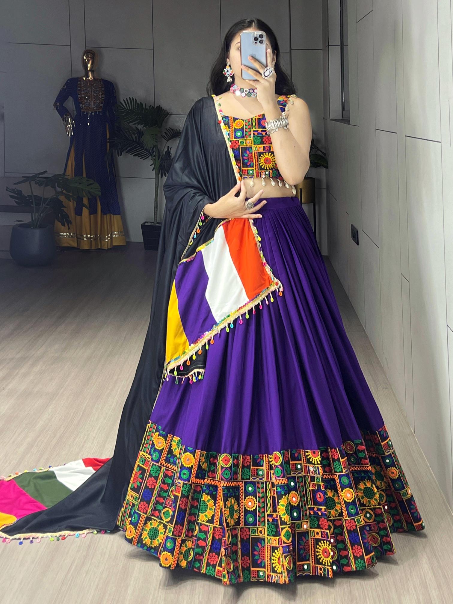 GRTN 8046 Rayon PRPL Lehenga choli wholesale suppliers in India