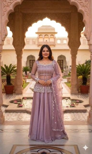 HB 251 Rangoli silk Purple Designer lehenga choli suppliers