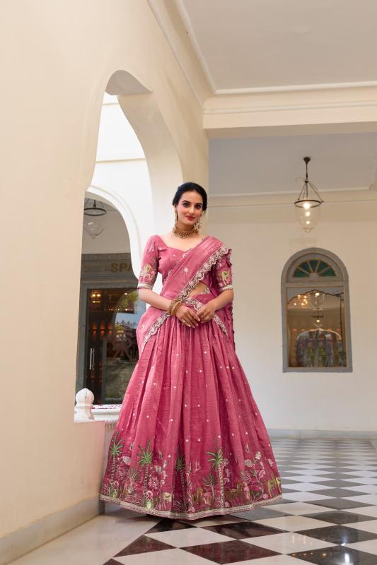 HEENAL Gold Crush PNK Lehenga Choli Manufacturers in Delhi