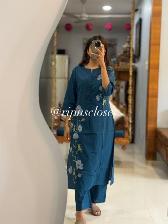 Jaipuri cotton jinal coord set 