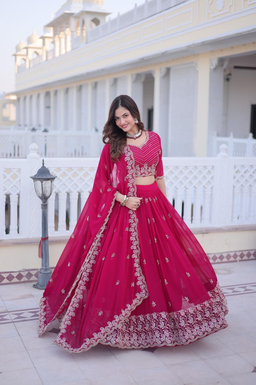 KA 5064 Sequins Pink Lehenga Choli wholesale market in Hyderabad