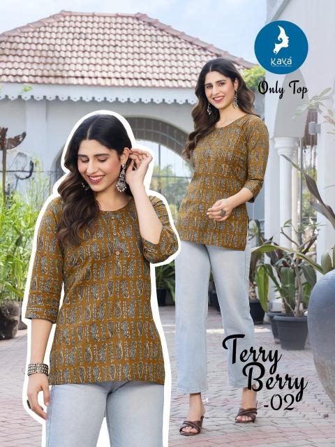 Kaya terry berry short top fabrics kurtis wholesale 