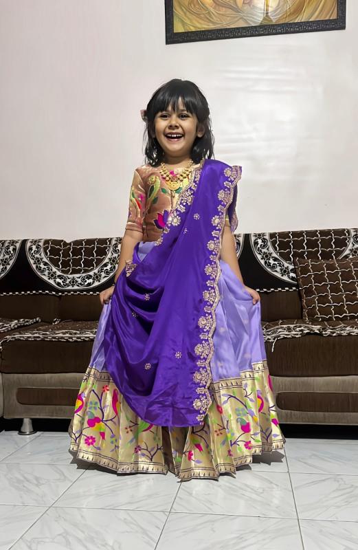 kids lehenga choli heavy paithani silk Children wear wholesale in Pune