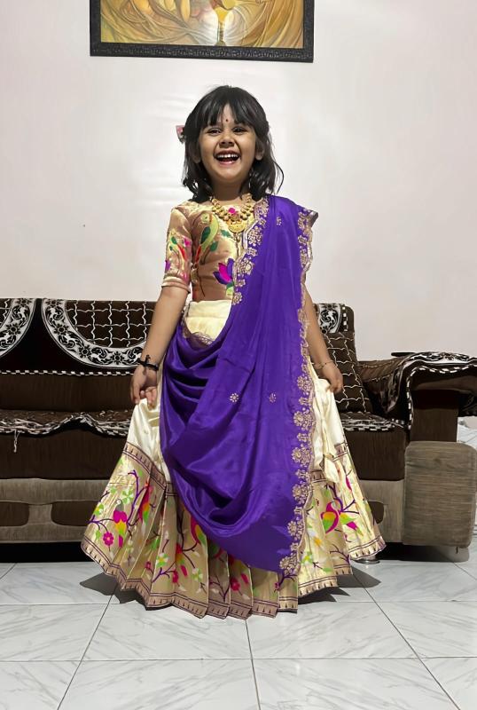 kids lehenga choli paithani  silk Wholesale baby clothes Pune