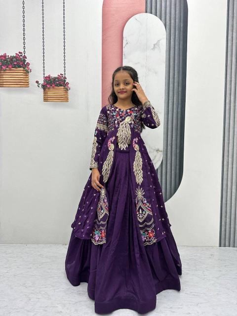  Launching Festival Special Crop Top Pc 528 Vichitra Purple Wholesale kids apparel distributor