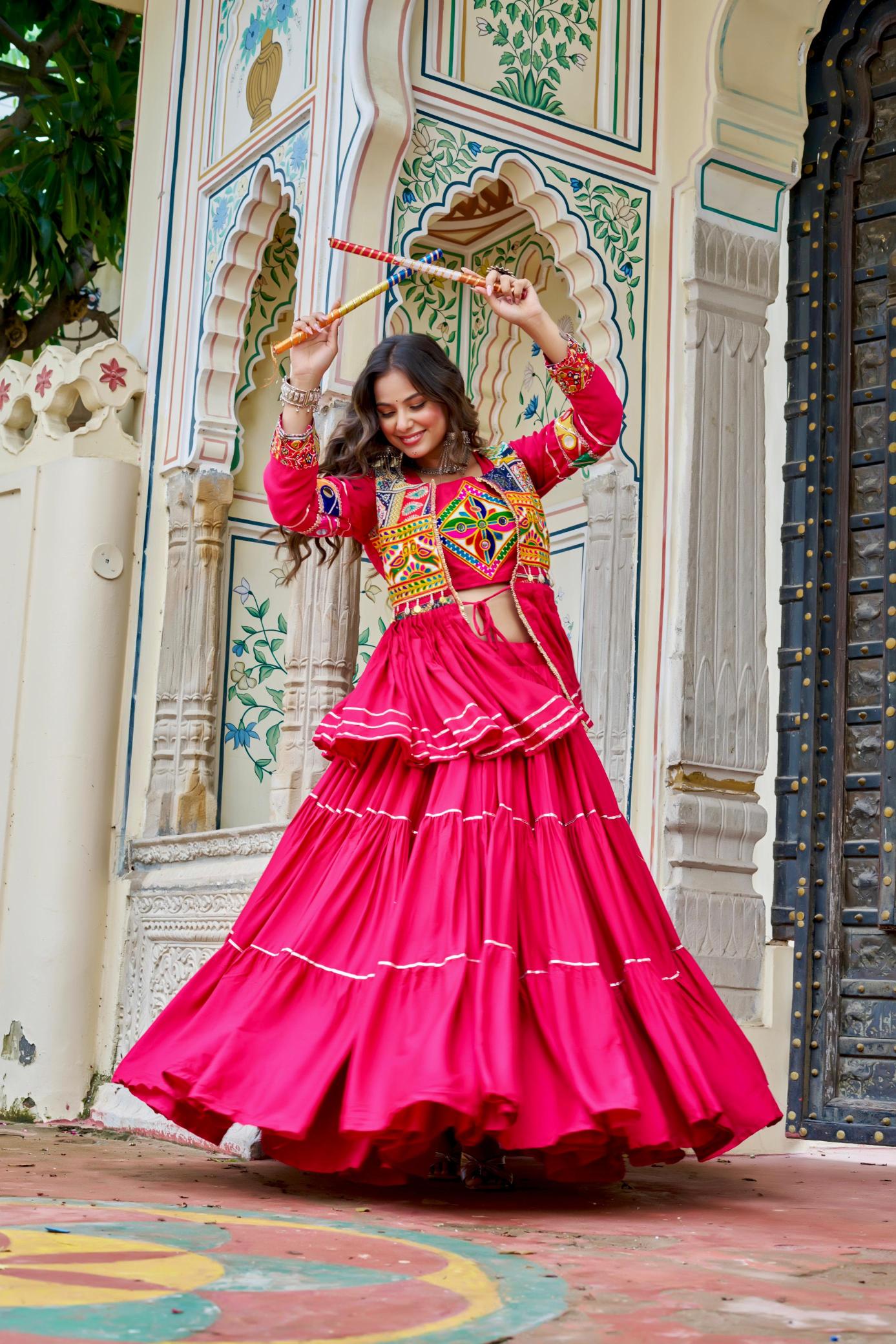 Launching Navratri Ram 120 cottan Pink Lehenga choli for wedding in Mumbai