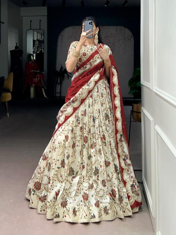 LNB 1256 Tasar Silk OWT Cheap lehenga choli manufacturers in Gujarat