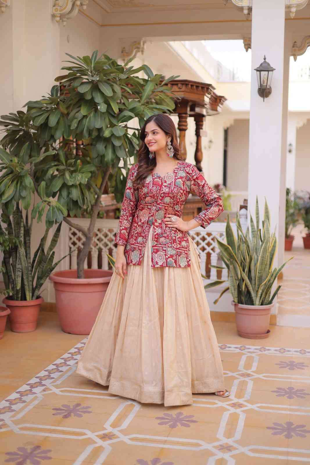  LW 7157 JEQUARD Pink Customized lehenga choli suppliers