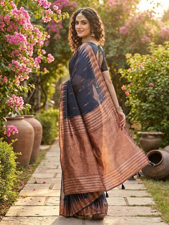 MADHUBAN by SHREE SHYAM FASHION fancy designer Soft LINEN COTTON fabric saree wholesale with Fancy latkan
