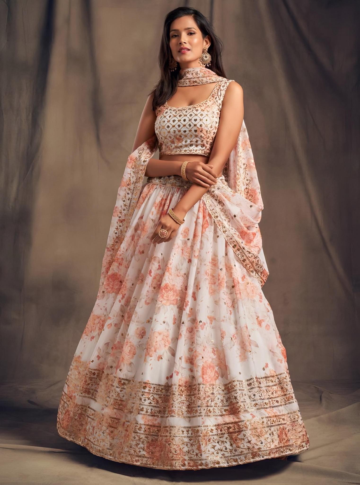 MC9202 ORGENZA Designer lehengas in Hyderabad