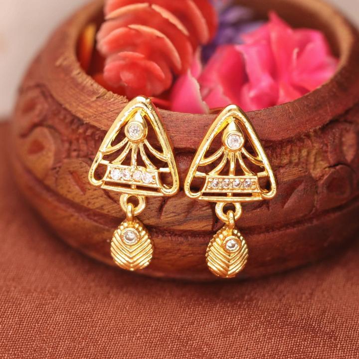 Micro gold polish ad earrings 1014 Artificial jewelry market in Surat