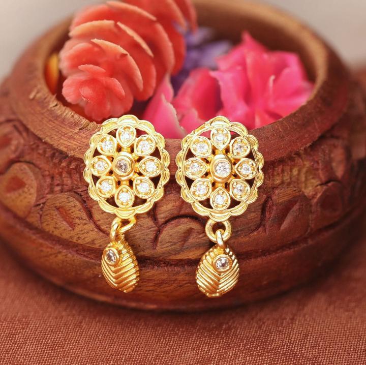 Micro gold polish ad earrings 1015 Surat artificial jewelry wholesale