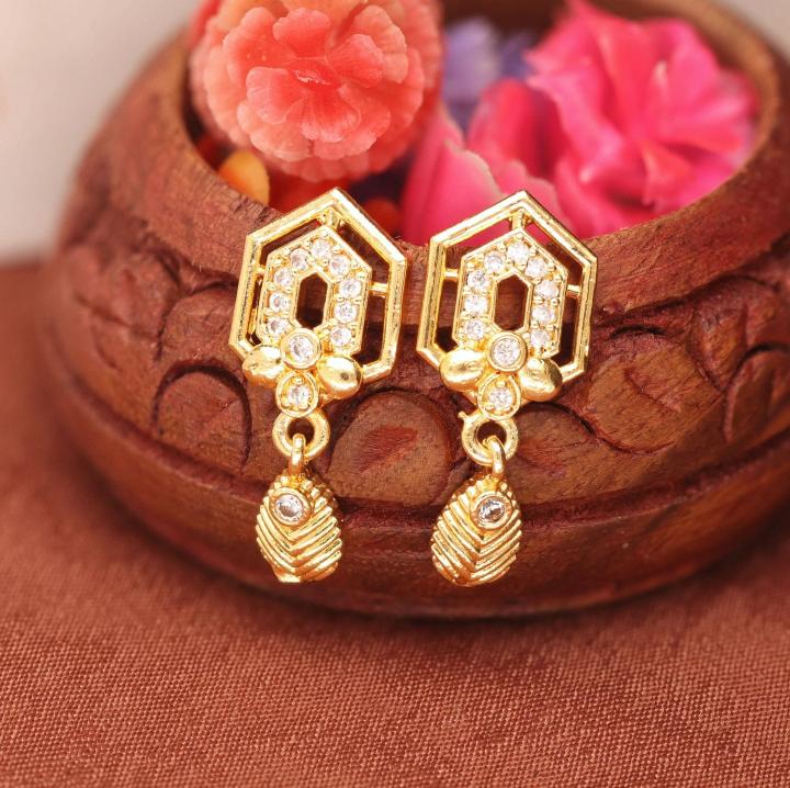 Micro gold polish ad earrings 1023 Artificial jewelry manufacturers in Surat
