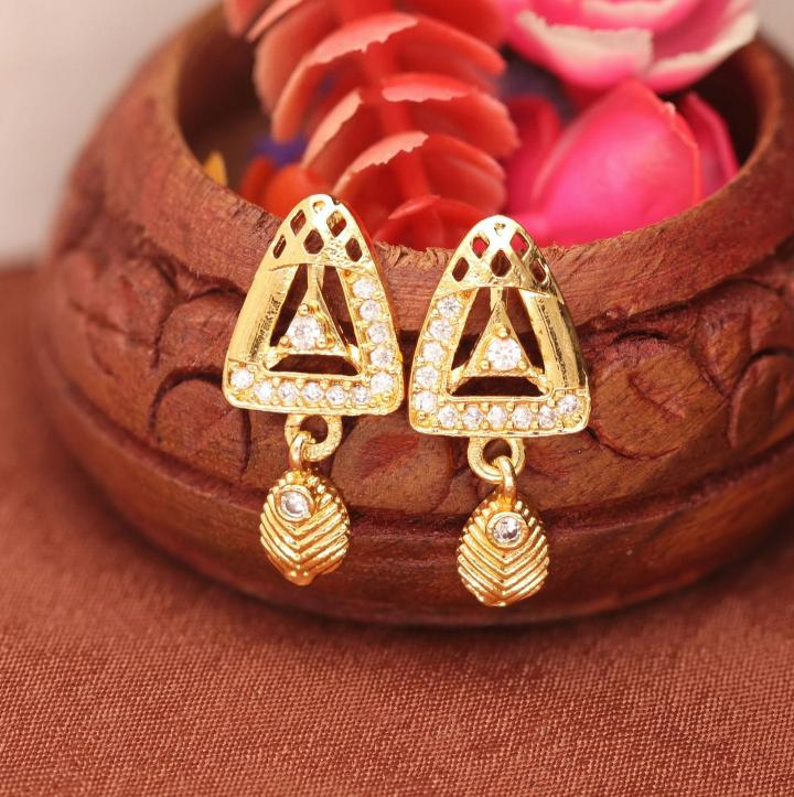 Micro gold polish ad earrings 1024 Surat imitation jewelry wholesale market