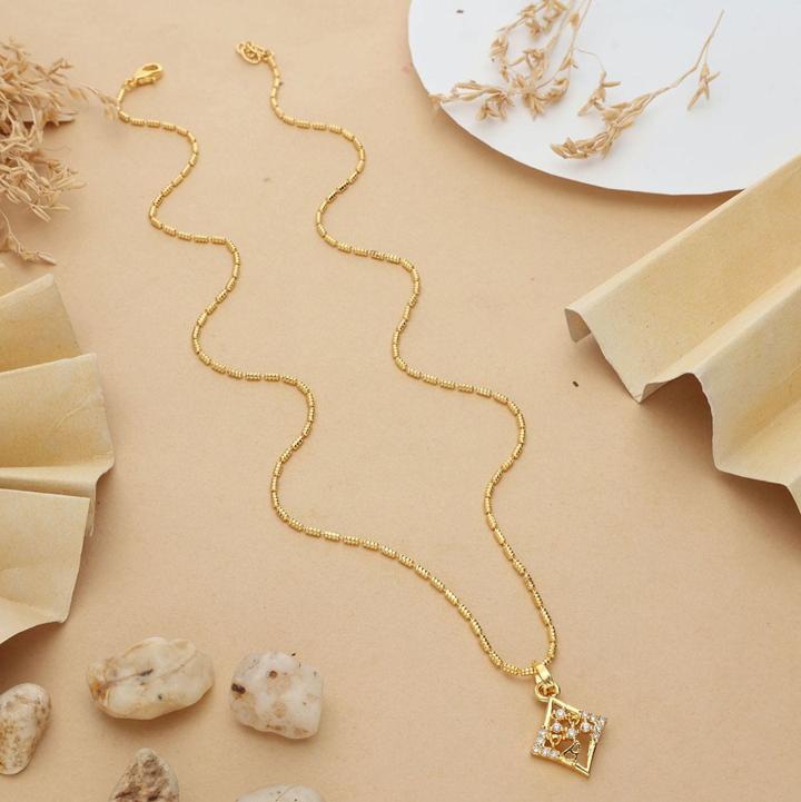 Micro gold polish chain pendant 660 Wholesale artificial jewellery in Mumbai