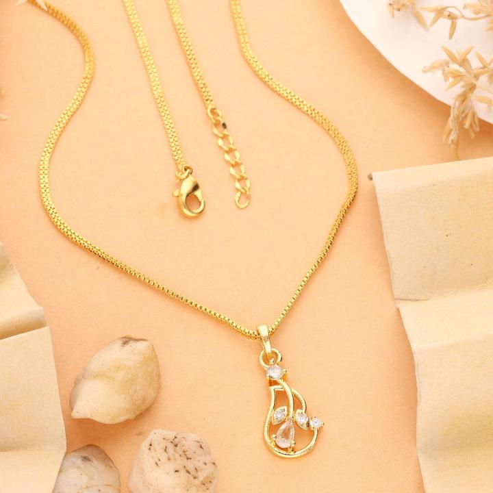 Micro gold polish chain pendant 740 Artificial diamond jewellery in Bangalore