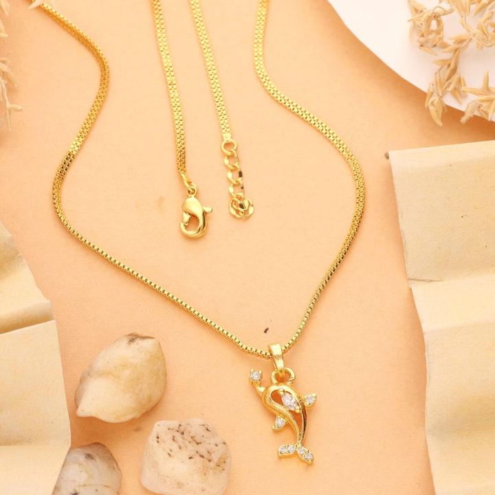 Micro gold polish chain pendant 743 Artificial jewellery manufacturers in Bangalore