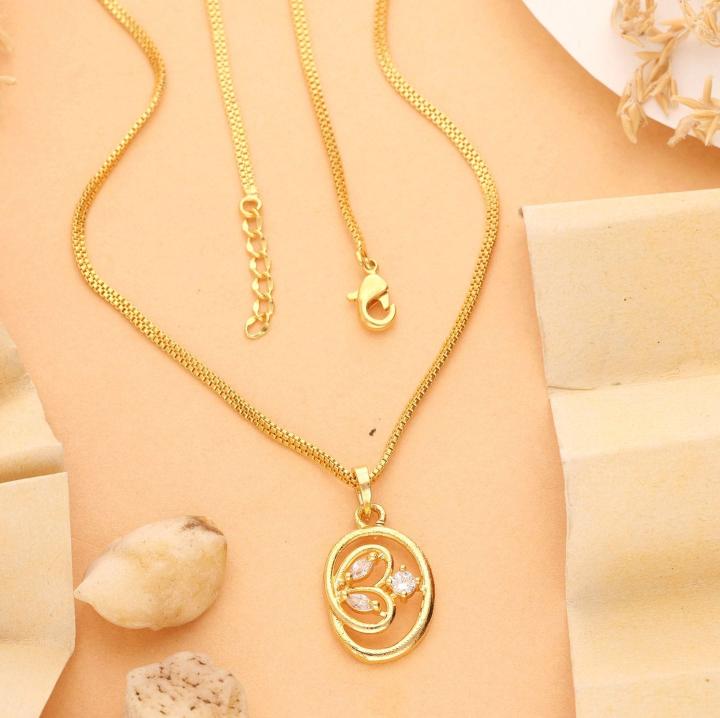 Micro gold polish chain pendant 744 Artificial jewellery suppliers in Bangalore