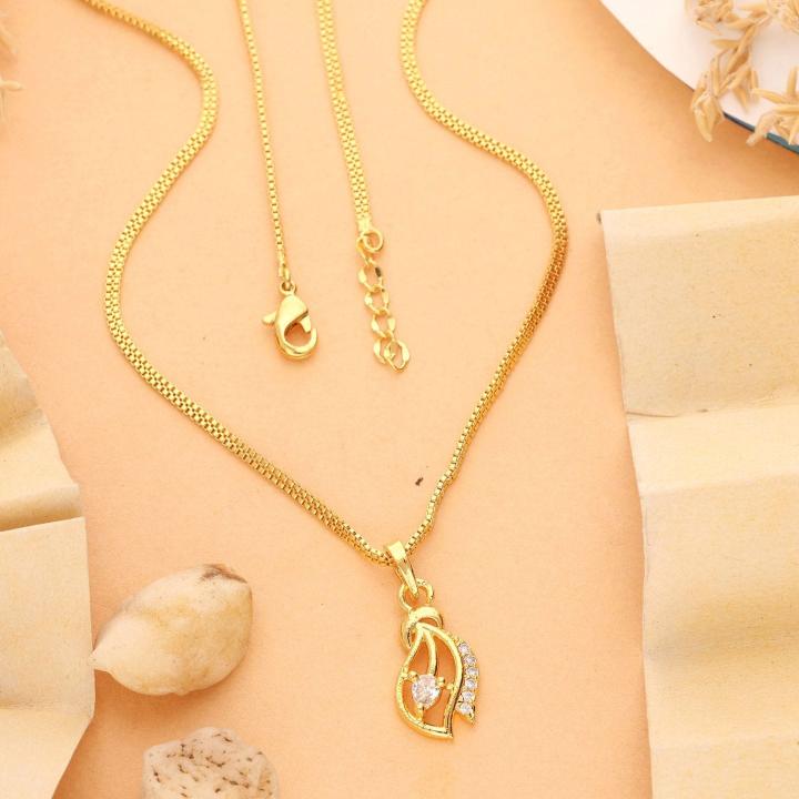 Micro gold polish chain pendant 745 Wholesale market for artificial jewellery in Bangalore