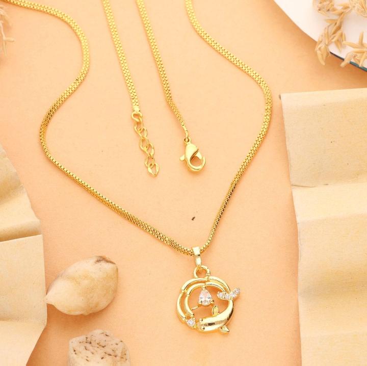 Micro gold polish chain pendant 746 Artificial jewellery market in Bangalore